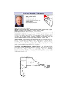 LEGISLATIVE BIOGRAPHY — 2009 SESSION  DON GUSTAVSON Republican Assembly District No. 32 (Portions of Humboldt, Lander, and