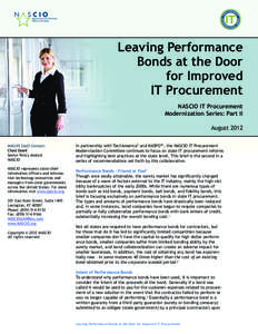 Leaving Performance Bonds at the Door for Improved IT Procurement NASCIO IT Procurement Modernization Series: Part II
