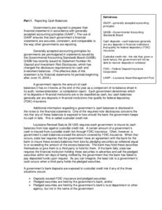 GAAP require five types of disclosure regarding cash deposits with financial institutins: