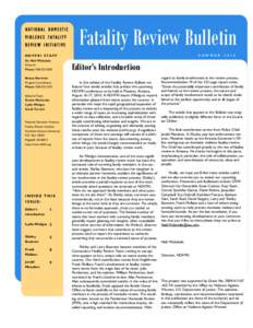 Fatality Review Bulletin  NATIONAL DOMESTIC VIOLENCE FATALITY REVIEW INITIATIVE