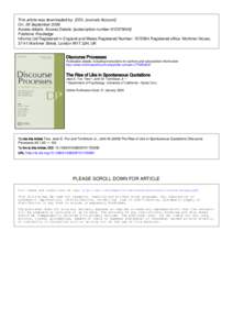 This article was downloaded by: [CDL Journals Account] On: 29 September 2009 Access details: Access Details: [subscription number[removed]Publisher Routledge Informa Ltd Registered in England and Wales Registered Numb