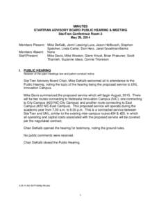 StarTran Advisory Board Public Hearing and Meeting Minutes - May 29, 2014