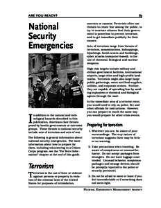 ARE YOU READY?  National Security Emergencies