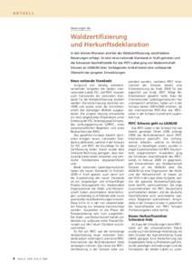 aktuell  Neuerungen bei Waldzertifizierung und Herkunftsdeklaration