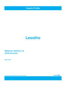 Country Profile  Lesotho Maternal, Newborn & Child Survival