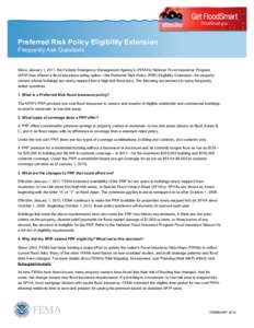 Get FloodSmart FloodSmart.gov Preferred Risk Policy Eligibility Extension Frequently Ask Questions