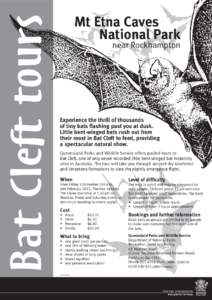 Mt Etna Caves National Park Bat Cleft tour poster