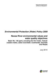 Noosa River environmental values and water quality objectives