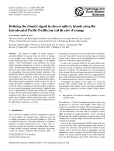 Earth / Aquifers / Geotechnical engineering / Climate history / Hydrogeology / Pacific decadal oscillation / Water table / Water cycle / Global warming / Water / Hydrology / Physical geography