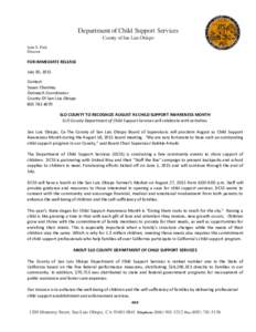 Department of Child Support Services County of San Luis Obispo Julie S. Paik Director  FOR IMMEDIATE RELEASE