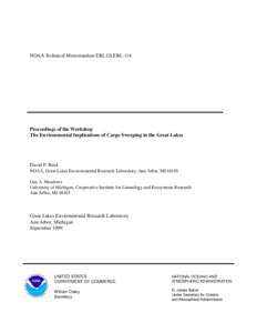 Proceedings of the Workshop: The Environmental Implications of Cargo Sweeping in the Great Lakes.