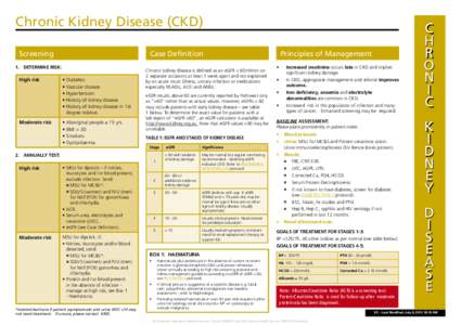 Chronic Kidney Disease (CKD) Screening Case Definition  1.	 DETERMINE RISK: