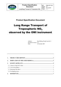 Product Specification Document Long Range Transport of Tropospheric NO2 REF ISSUE