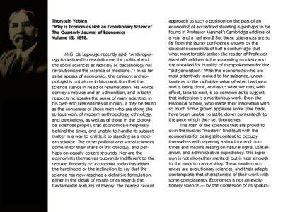 Behavior / Economics / Science / Dichotomies / Evolutionary economics / John Elliott Cairnes / Human nature / Social science / Evolution as fact and theory / Human behavior / Heterodox economics / Economic theories