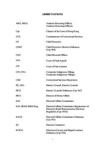 ABBREVIATIONS  ARO, AROs Assistant Returning Officer, Assistant Returning Officers