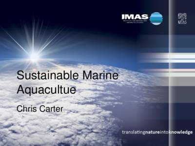 Sustainable Marine Aquacultue Chris Carter Sustainable Marine Aquaculture