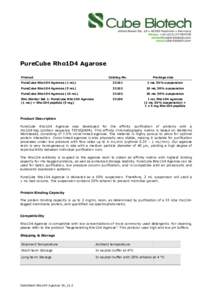 PureCube Rho1D4 Agarose Product Catalog No.  Package size