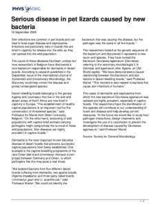 Bacterial diseases / Lizards / Agama / Pathogen / Bacteria / Squamata / Uromastyx / Microbiology