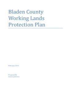 Bladen County Working Lands Protection Plan February 2010