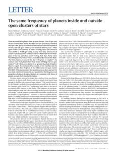 LETTER  doi:[removed]nature12279 The same frequency of planets inside and outside open clusters of stars