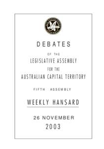 DEBATES OF THE LEGISLATIVE ASSEMBLY FOR THE