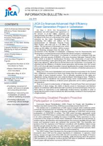 JAPAN INTERNATIONAL COOPERATION AGENCY IN THE REPUBLIC OF UZBEKISTAN INFORMATION BULLETIN  No.15