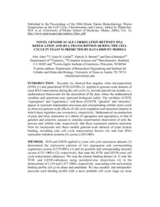 Published in the Proceedings of the 2004 Miami Nature Biotechnology Winter Symposium on the Cell Cycle, Chromosomes and Cancer, edited by Deutscher, M.P. et al. (University of Miami School of Medicine, Miami, 2004), Vol.