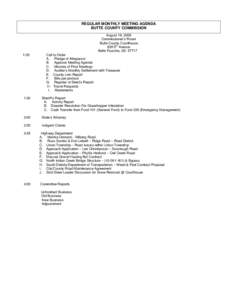 REGULAR MONTHLY MEETING AGENDA