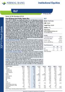 3QFY13 Result Update  Institutional Equities DLF 15 February 2013