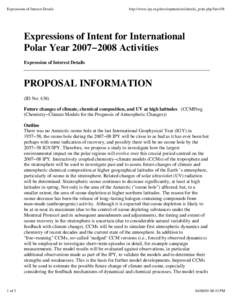 Expressions of Interest Details  http://www.ipy.org/development/eoi/details_print.php?id=438 Expressions of Intent for International Polar Year 2007−2008 Activities