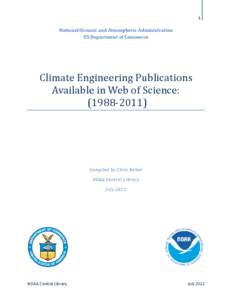1  National Oceanic and Atmospheric Administration US Department of Commerce  Climate Engineering Publications