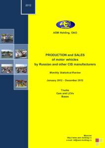 2012  ASM Holding, OAO PRODUCTION and SALES of motor vehicles