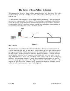 The Basics of Loop Vehicle Detection There are a number of ways to detect vehicles, ranging from hose style detection to ultra-sonic, to inductive loop. For traffic control or drive-thru, inductive loop technology is the most reliable, bar none.