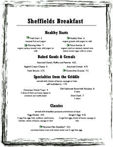 Sheffields Breakfast Healthy Starts Fresh Start 5 Healthy Riser 6