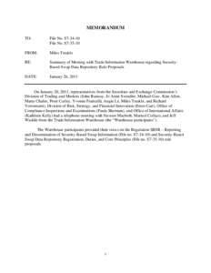 Lincoln Chafee / File / Data warehouse / Rhode Island / Computing / Securities / Trade Information Warehouse