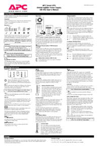 990-7016B, Revision 3  APC Smart-UPS Uninterruptible Power Supply 120 VAC User’s Manual Initial Start-Up