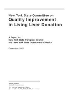 1  New York State Committee on Quality Improvement in Living Liver Donation