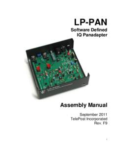 LP-PAN Software Defined IQ Panadapter Assembly Manual September 2011