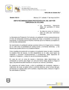 “2014, Año de Octavio Paz”  Boletín[removed]México, D. F, sábado 17 de mayo de 2014