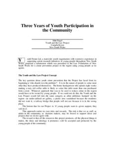 Three years of youth participation in the community