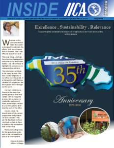 JAMAICA  INSIDE Inside IICA Jamaica is a quarterly publication of the Inter-American Institute for Cooperation on Agriculture Office in Jamaica