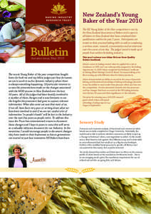 New Zealand’s Young Baker of the Year 2010 Bulletin Autumn issue, May 2010