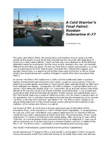 A Cold Warrior’s Final Patrol: Russian Submarine K-77 By Christopher Carey