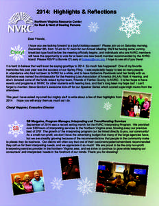 2014: Highlights & Reflections Northern Virginia Resource Center for Deaf & Hard of Hearing Persons 