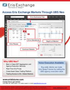 Access Eris Exchange Markets Through UBS Neo Eris Dedicated Tab Eris Standards  Depth of Market