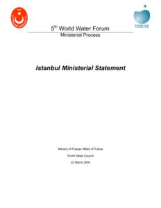 5th World Water Forum Ministerial Process Istanbul Ministerial Statement  Ministry of Foreign Affairs of Turkey