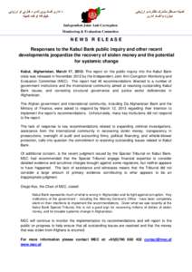 Draft press release Kabul Bank Inquiry _March 15, 2013_