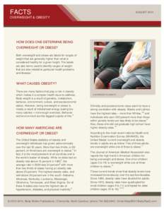 FACTS  AUGUST 2014 OVERWEIGHT & OBESITY