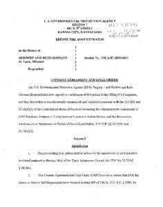 consent agreement, herbert and ruth Johnson, st louis, missouri, april 15, 2009, tsca[removed]