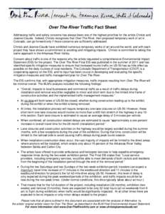 Road transport / Christo and Jeanne-Claude / Environmental impact statement / Traffic / Transport / Impact assessment / Traffic law